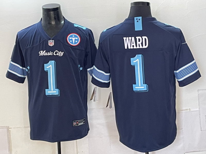 Men Tennessee Titans #1 Ward blue Nike NFL 2026 Rivalries limited Jersey 092403->tennessee titans->NFL Jersey